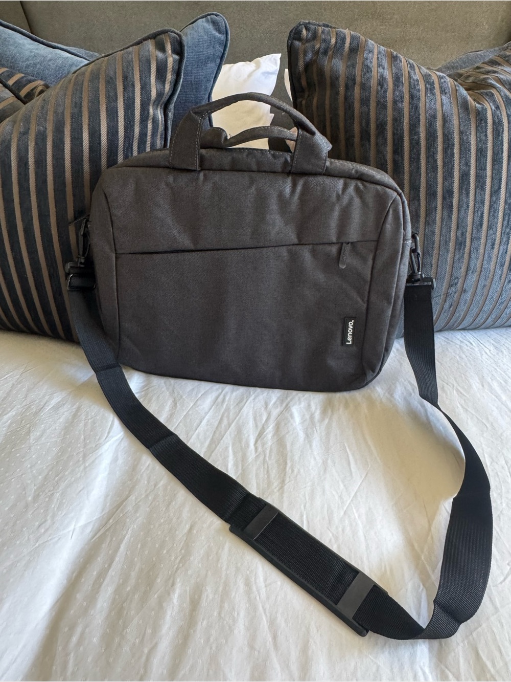 Lenovo charcoal Black Laptop Messenger Bag with Adjustable Strap